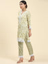 Samma Chikankari Co-ord set in Cotton for Women- Cream
